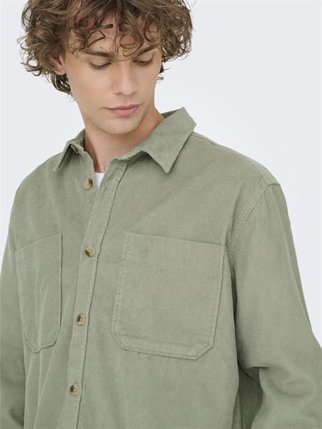 ONSALP 2PKT WASHD CORD LS SHIRT NOOS seagrass