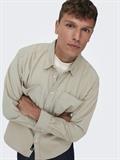 ONSALP 2PKT WASHD CORD LS SHIRT NOOS silver lining