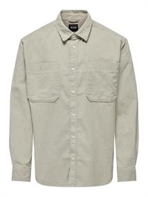 ONSALP 2PKT WASHD CORD LS SHIRT NOOS silver lining