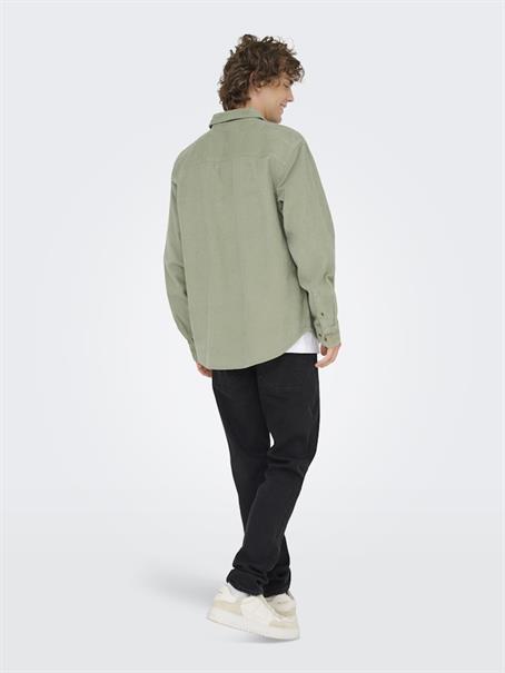 ONSALP 2PKT WASHD CORD LS SHIRT OTL seagrass