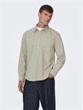ONSALP 2PKT WASHD CORD LS SHIRT OTL silver lining