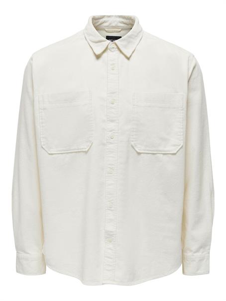 ONSALP RLX 2PKT WASHD CORD LS SHIRT NOOS cloud dancer