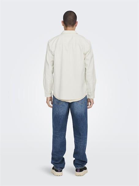 ONSALP RLX 2PKT WASHD CORD LS SHIRT NOOS cloud dancer