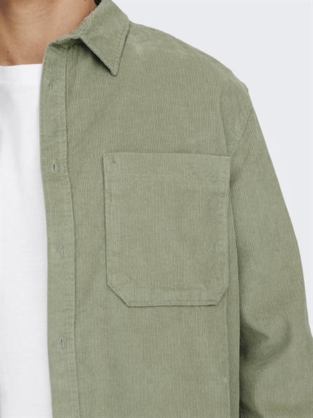 ONSALP RLX 2PKT WASHD CORD LS SHIRT NOOS seagrass