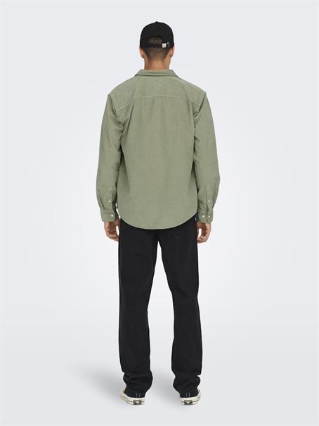 ONSALP RLX 2PKT WASHD CORD LS SHIRT NOOS seagrass