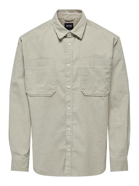 ONSALP RLX 2PKT WASHD CORD LS SHIRT NOOS silver lining