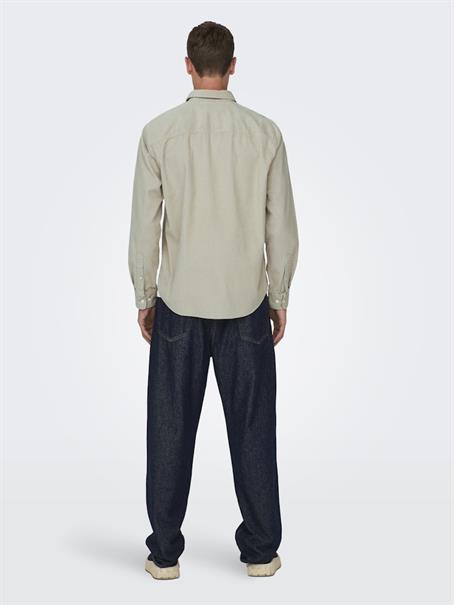 ONSALP RLX 2PKT WASHD CORD LS SHIRT NOOS silver lining