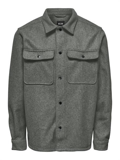 ONSASH OVR WOOLEN LOOK PKT LS SHIRT NOOS castor gray