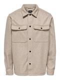ONSASH OVR WOOLEN LOOK PKT LS SHIRT NOOS chinchilla