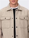 ONSASH OVR WOOLEN LOOK PKT LS SHIRT NOOS chinchilla