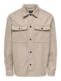 ONSASH OVR WOOLEN LOOK PKT LS SHIRT NOOS chinchilla