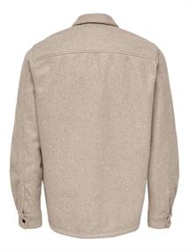 ONSASH OVR WOOLEN LOOK PKT LS SHIRT NOOS chinchilla