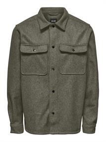 ONSASH OVR WOOLEN LOOK PKT LS SHIRT NOOS dusty olive