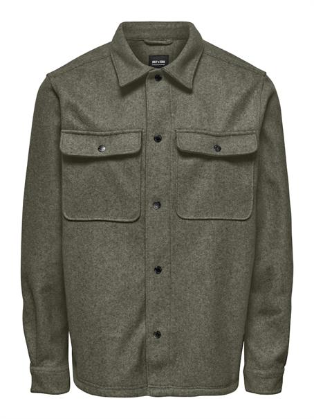 ONSASH OVR WOOLEN LOOK PKT LS SHIRT NOOS dusty olive