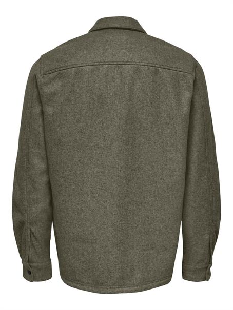 ONSASH OVR WOOLEN LOOK PKT LS SHIRT NOOS dusty olive