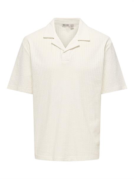 ONSAUSTIN RLX SS SEERSUCK RSRT POLO TEE cloud dancer