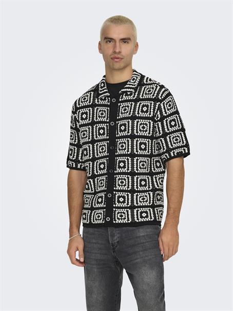 ONSBART RLX 5 SS SHIRT KNIT NOOS black