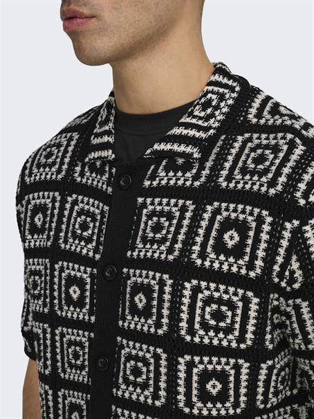 ONSBART RLX 5 SS SHIRT KNIT NOOS black