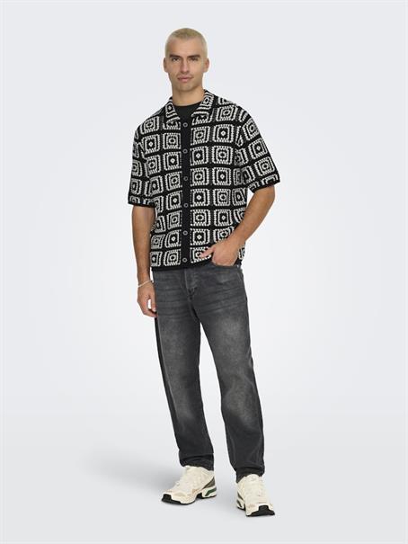 ONSBART RLX 5 SS SHIRT KNIT NOOS black