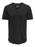 ONSBENNE LONGY V-NECK SS TEE NOOS black