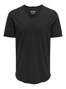 ONSBENNE LONGY V-NECK SS TEE NOOS black