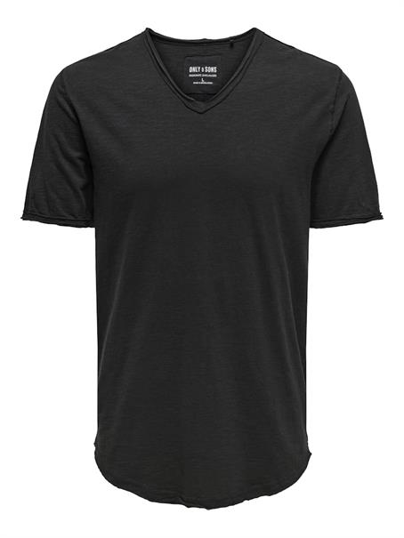 ONSBENNE LONGY V-NECK SS TEE NOOS black