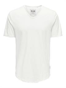 ONSBENNE LONGY V-NECK SS TEE NOOS bright white