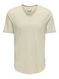 ONSBENNE LONGY V-NECK SS TEE NOOS silver lining
