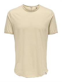 ONSBENNE REG SS STRIPE TEE irish cream
