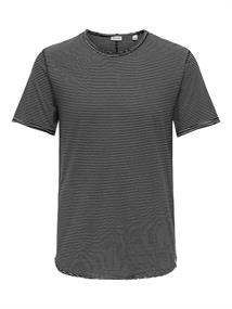 ONSBENNE REG SS STRIPE TEE jet black