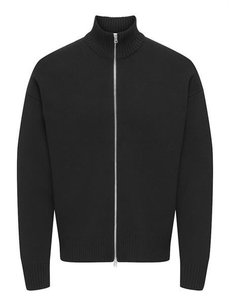 ONSBLAKE DS HIGH NECK CARDIGAN KNIT NOOS black