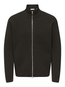 ONSBLAKE DS HIGH NECK CARDIGAN KNIT NOOS coffee bean