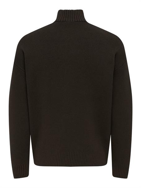 ONSBLAKE DS HIGH NECK CARDIGAN KNIT NOOS coffee bean
