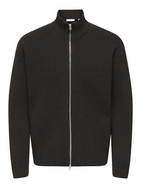ONSBLAKE DS HIGH NECK CARDIGAN KNIT NOOS coffee bean