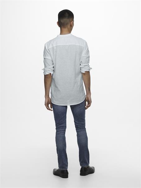 ONSCAIDEN LIFE LS LINEN BLEND MAO NOOS cashmere blue