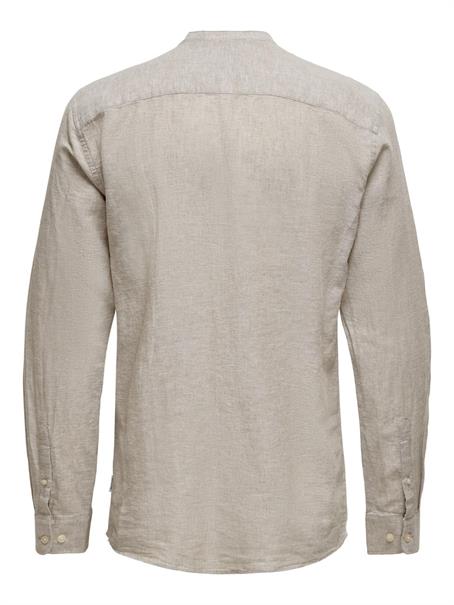 ONSCAIDEN LIFE LS LINEN BLEND MAO NOOS chinchilla