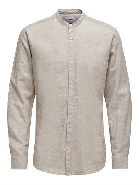 ONSCAIDEN LIFE LS LINEN BLEND MAO NOOS chinchilla