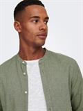 ONSCAIDEN LIFE LS LINEN BLEND MAO NOOS swamp