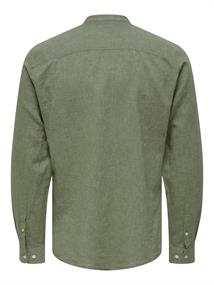ONSCAIDEN LIFE LS LINEN BLEND MAO NOOS swamp
