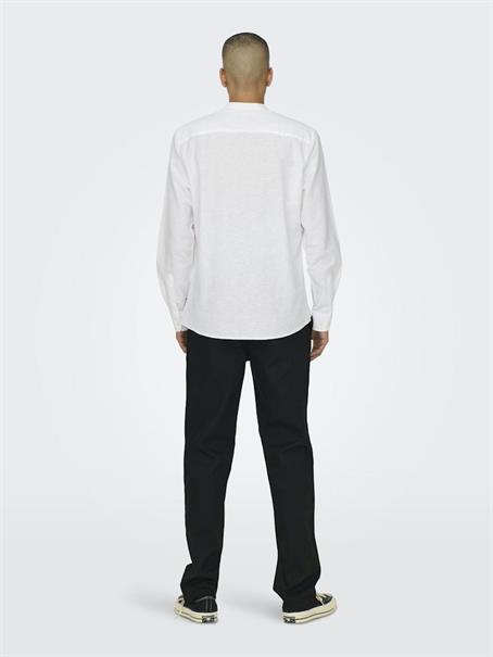 ONSCAIDEN LIFE LS LINEN BLEND MAO NOOS white