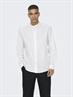 ONSCAIDEN LIFE LS LINEN BLEND MAO NOOS white