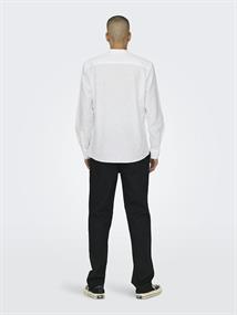 ONSCAIDEN LS SOLID LINEN MAO SHIRT NOOS white