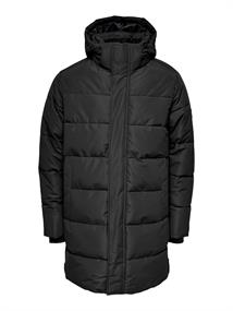 ONSCARL LIFE LONG QUILTED COAT OTW NOOS black