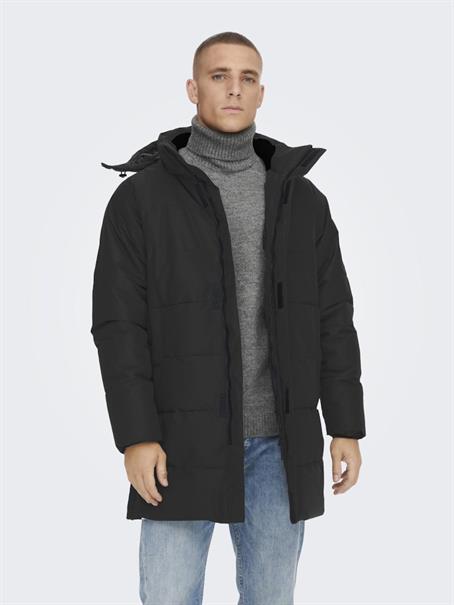 ONSCARL LIFE LONG QUILTED COAT OTW NOOS black