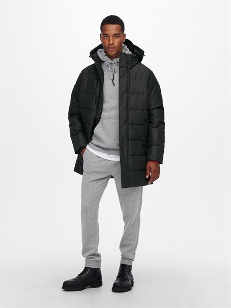 ONSCARL LIFE LONG QUILTED COAT OTW NOOS black