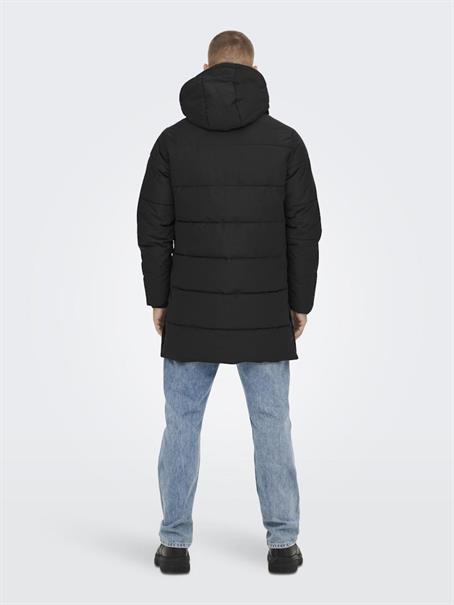 ONSCARL LIFE LONG QUILTED COAT OTW NOOS black