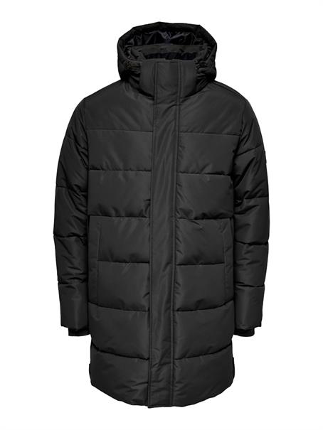 ONSCARL LIFE LONG QUILTED COAT OTW NOOS black