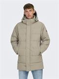 ONSCARL LIFE LONG QUILTED COAT OTW NOOS desert taupe