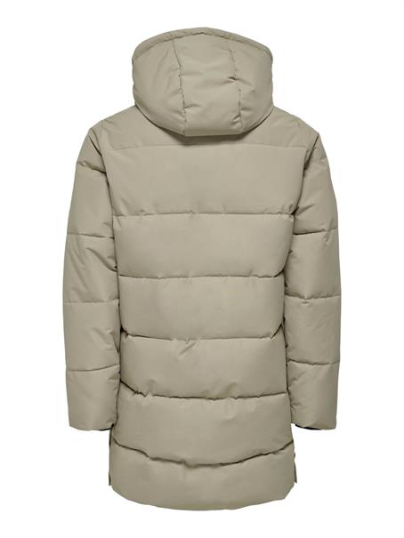 ONSCARL LIFE LONG QUILTED COAT OTW NOOS desert taupe