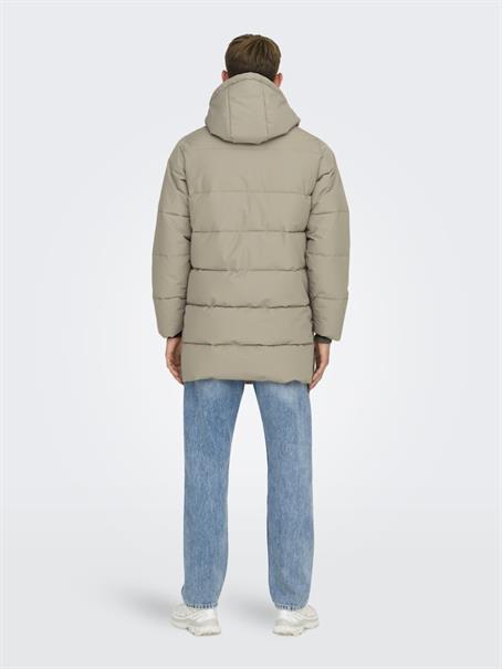 ONSCARL LIFE LONG QUILTED COAT OTW NOOS desert taupe